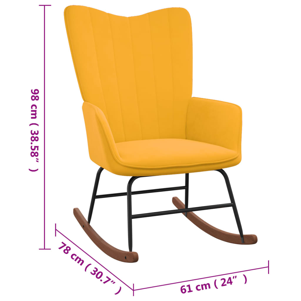 Top Stuhl mit Senf Samt gelbe Fußstütze