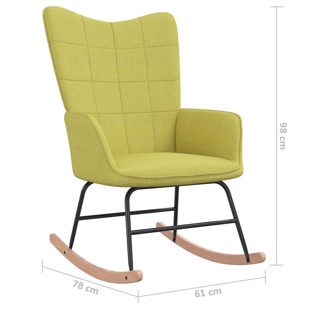 Top -Stuhl mit grünem Stoffhocker