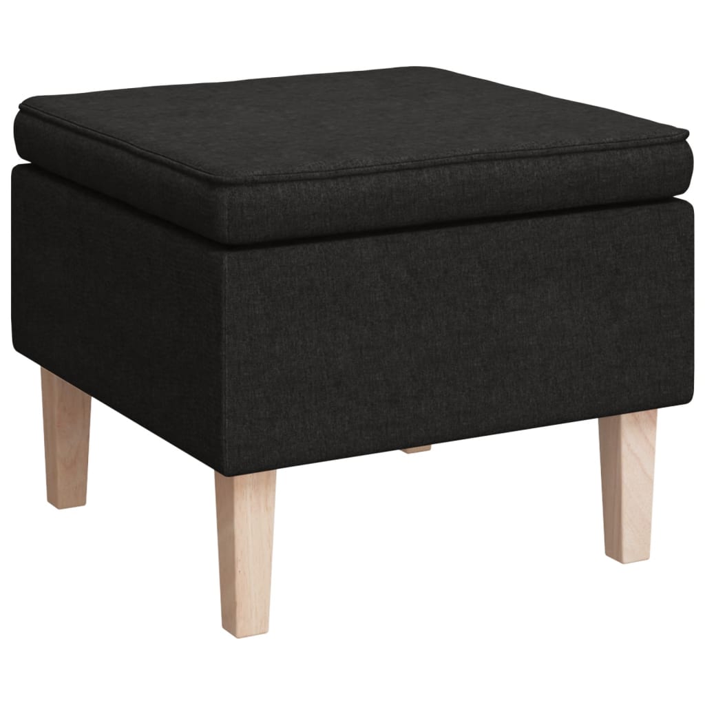 Stool with black wooden feet fabric