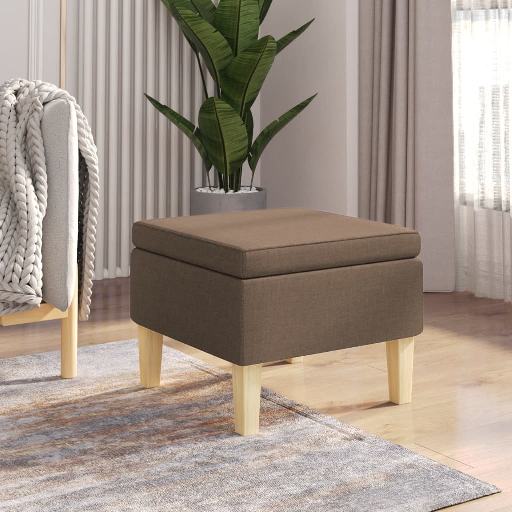 Stool with brown wooden feet fabric