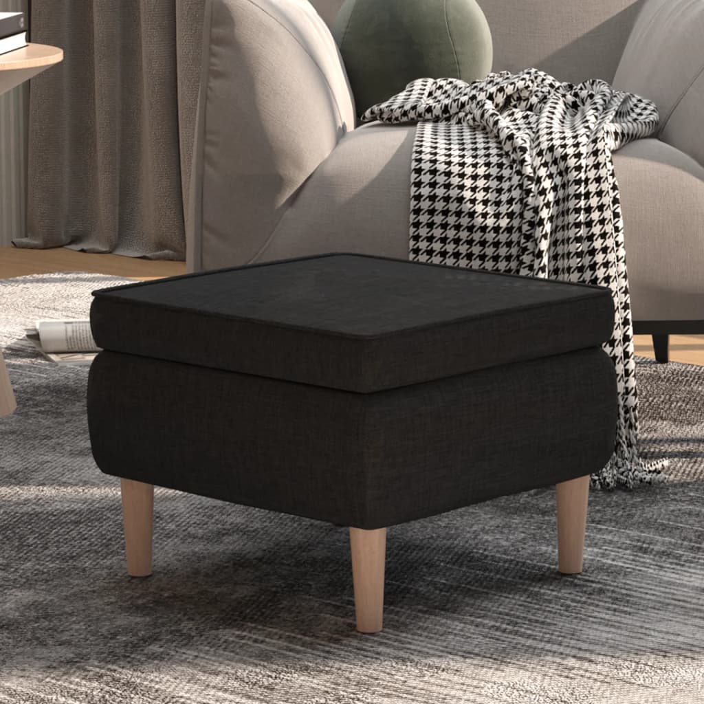 Stool with black wooden feet fabric