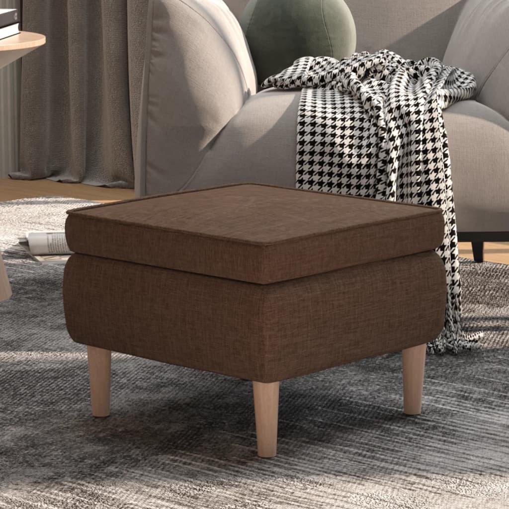Stool with brown wooden feet fabric