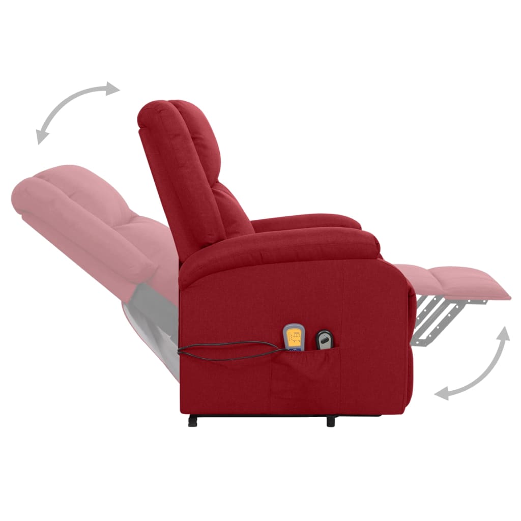Bordeaux red massage chair fabric