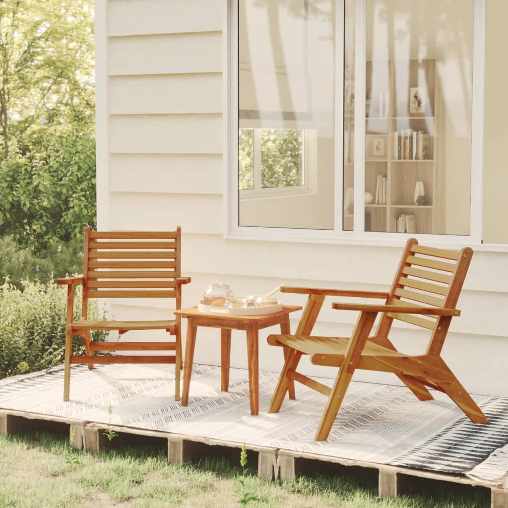 Chaises de jardin 2 pcs Bois d'acacia solide