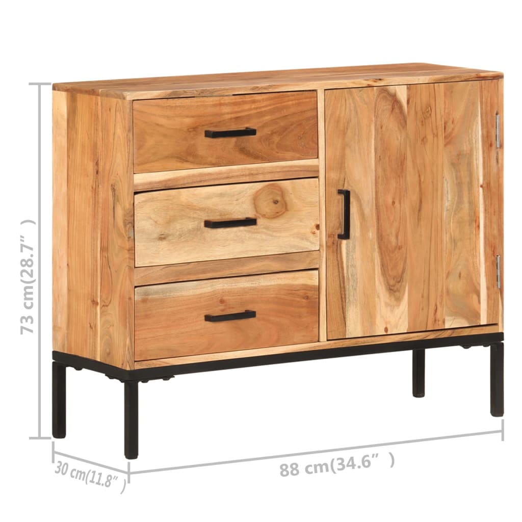 Credenza 88x30x73 cm Legno massello di acacia