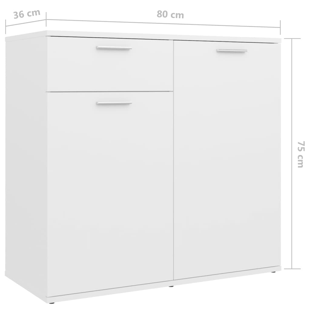 Buffet bianco 160x36x75 cm in truciolato