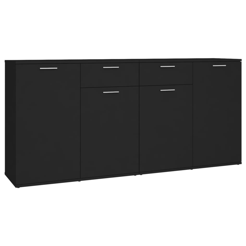 Schwarzes Buffet 160x36x75 cm agglomeriert