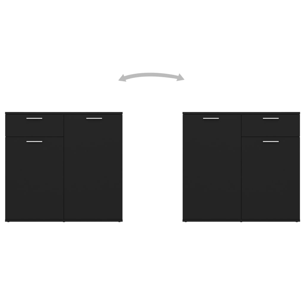 Black buffet 160x36x75 cm agglomerated