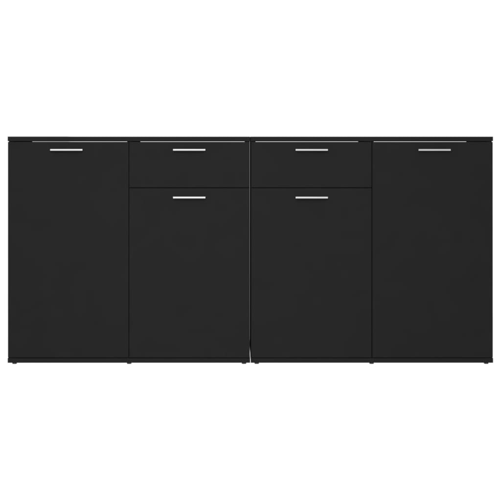 Credenza nera 160x36x75 cm in truciolato