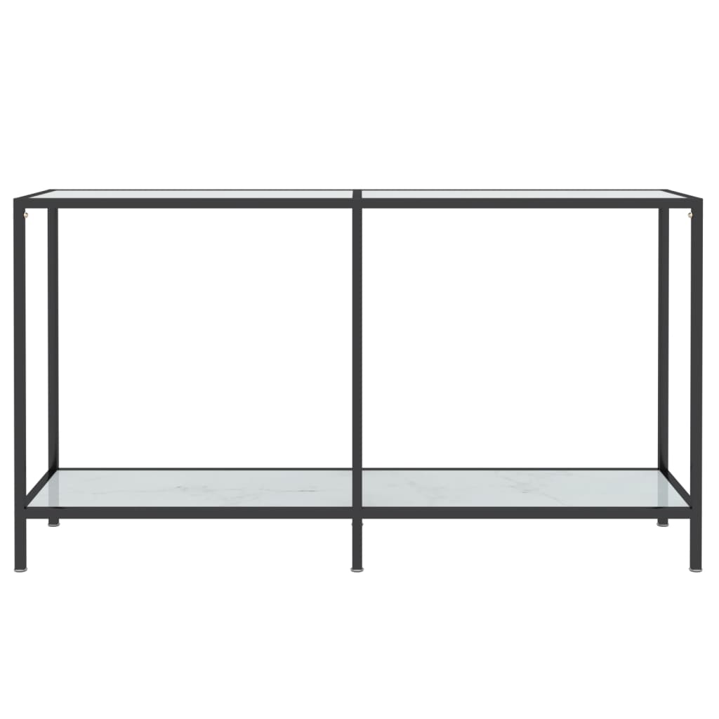 White console table 140x35x75.5 cm tempered glass
