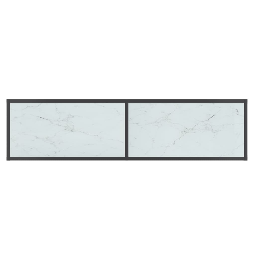 Weiße Konsolentabelle 140x35x75,5 cm getemperter Glas
