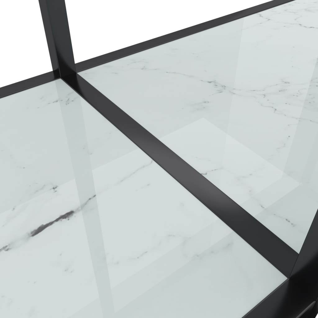 Weiße Konsolentabelle 140x35x75,5 cm getemperter Glas