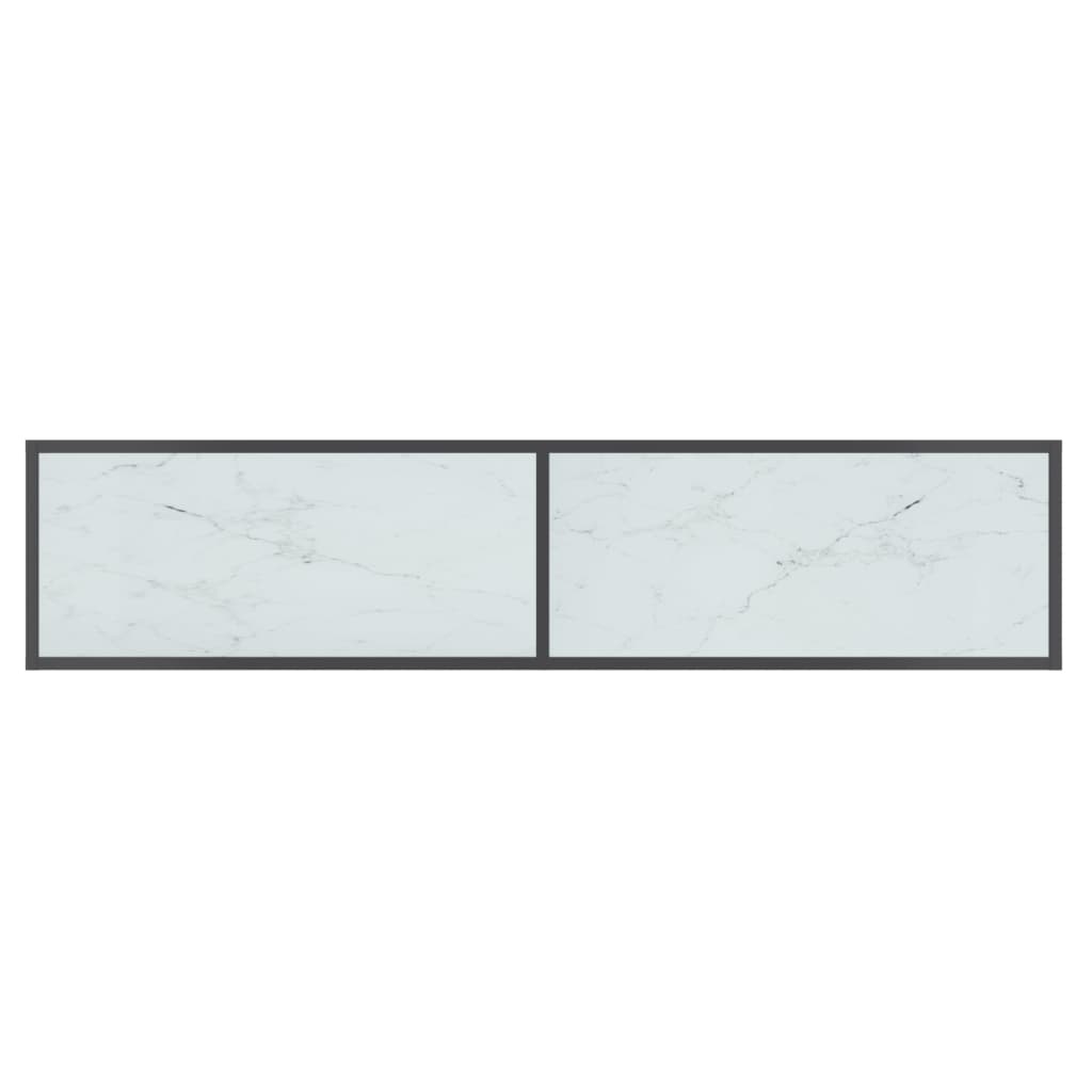 Weiße Konsole Tabelle 160x35x75,5 cm getemperter Glas