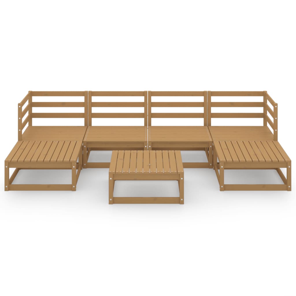 Salon de jardin 7 pcs bois de pin massif