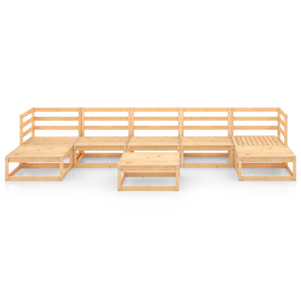 Salon de jardin 8 pcs Bois de pin massif