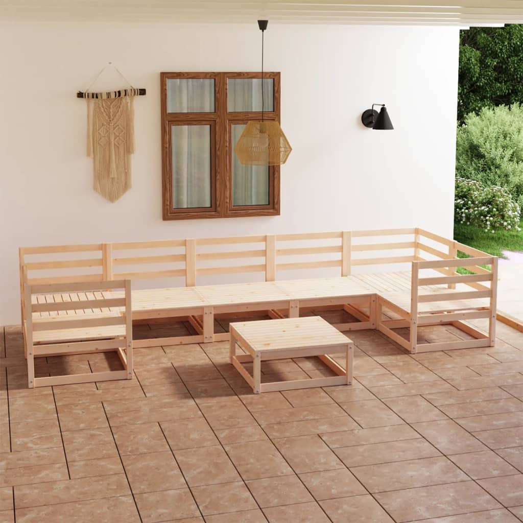 Garden furniture 8 pcs solid pine wood