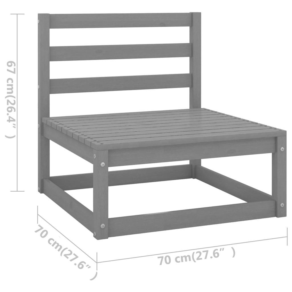 Salon de jardin 5 pcs avec coussins Bois de pin massif