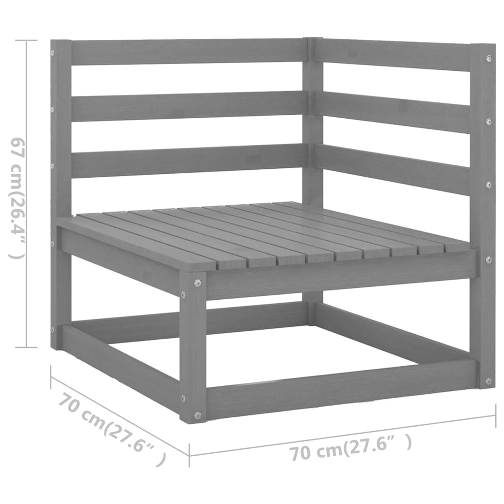 Salon de jardin 6 pcs avec coussins Bois de pin massif