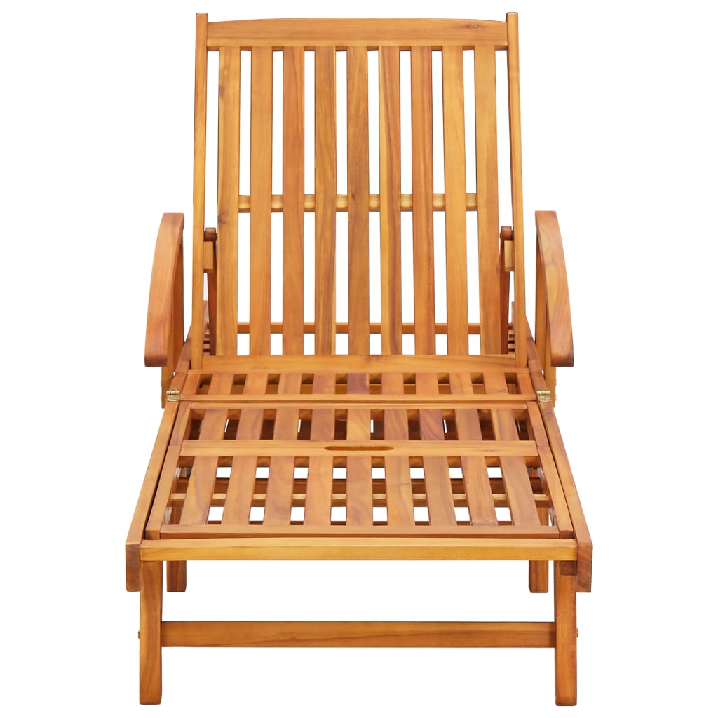Long chairs 2 pcs solid acacia wood