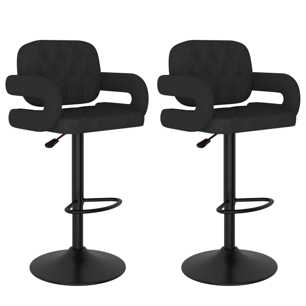 Lot bar stools 2 black fabric