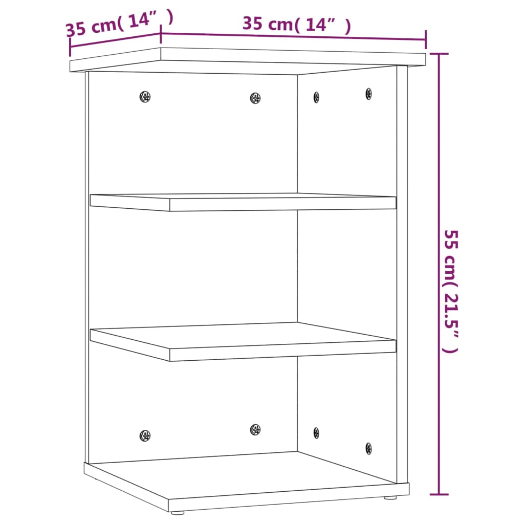 Black side cabinet 35x35x555 cm agglomerated