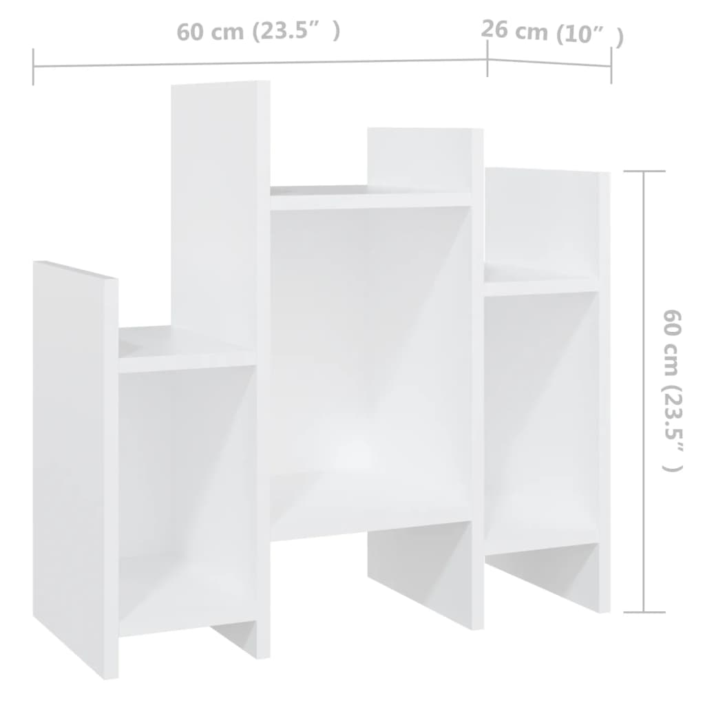 Mobile laterale bianco 60x26x60 cm agglomerato