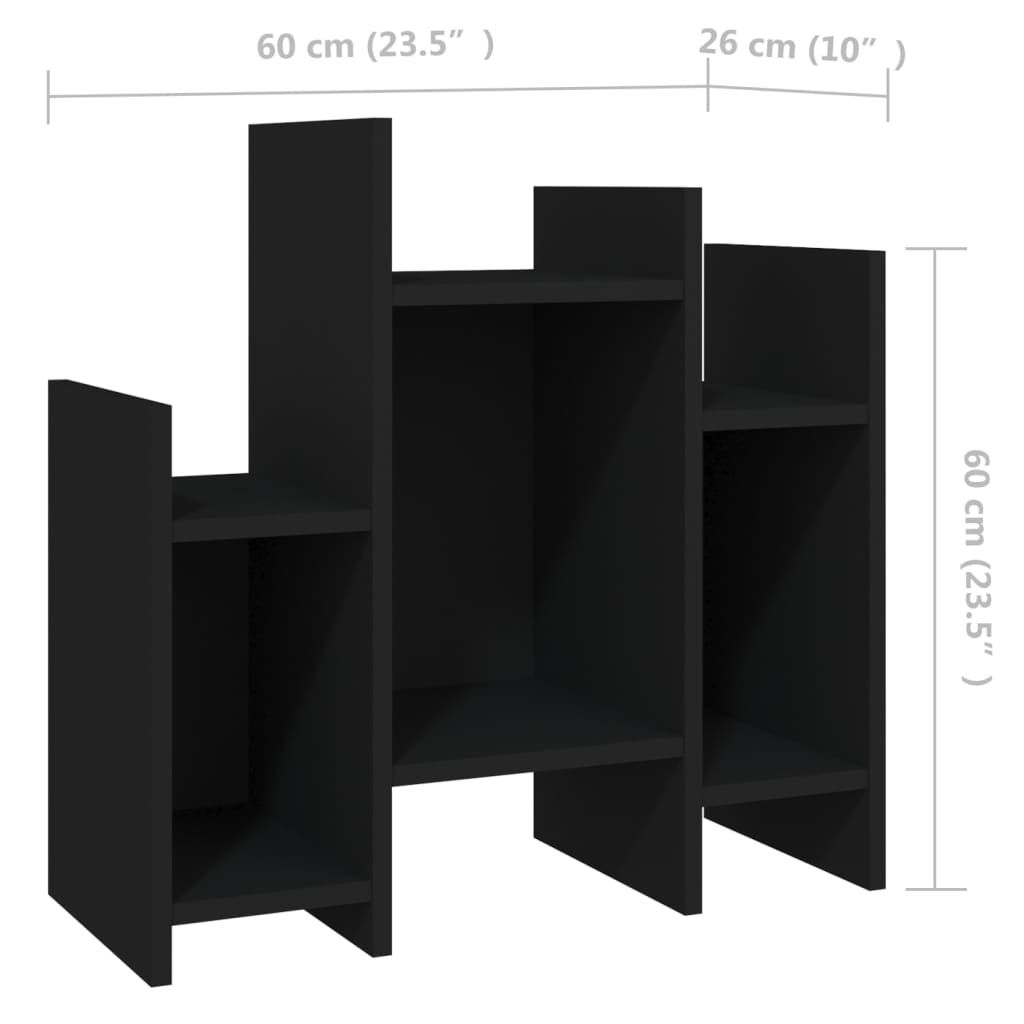 Schwarzer Seitenschrank 60x26x60 cm agglomeriert