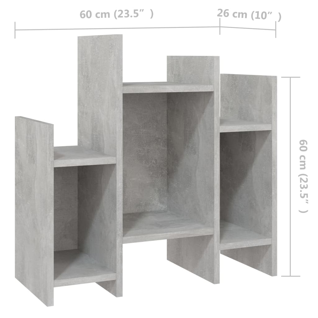 Concrete gray side cabinet 60x26x60 cm agglomerated