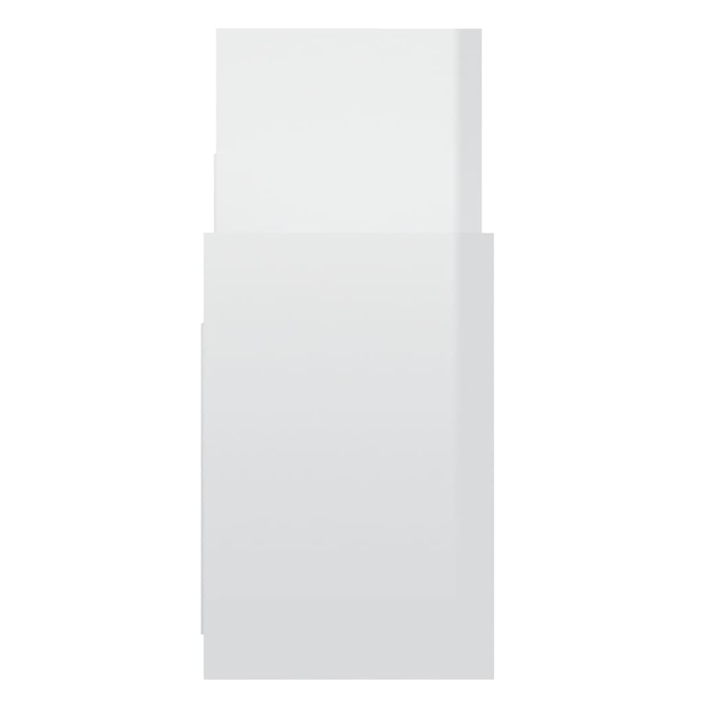 Mobile laterale Bianco lucido 60x26x60 cm Truciolare