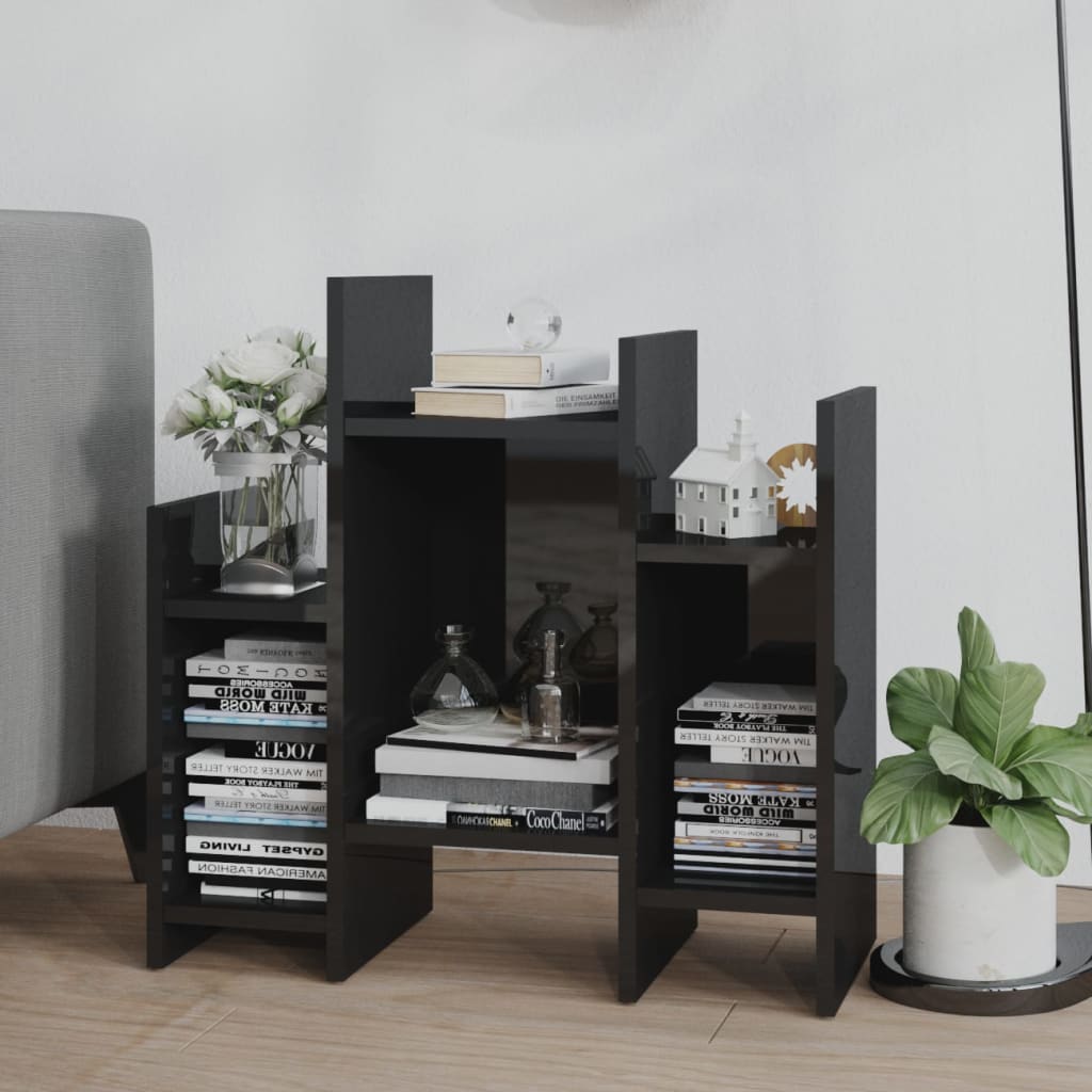 Shiny black side cabinet 60x26x60 cm agglomerated