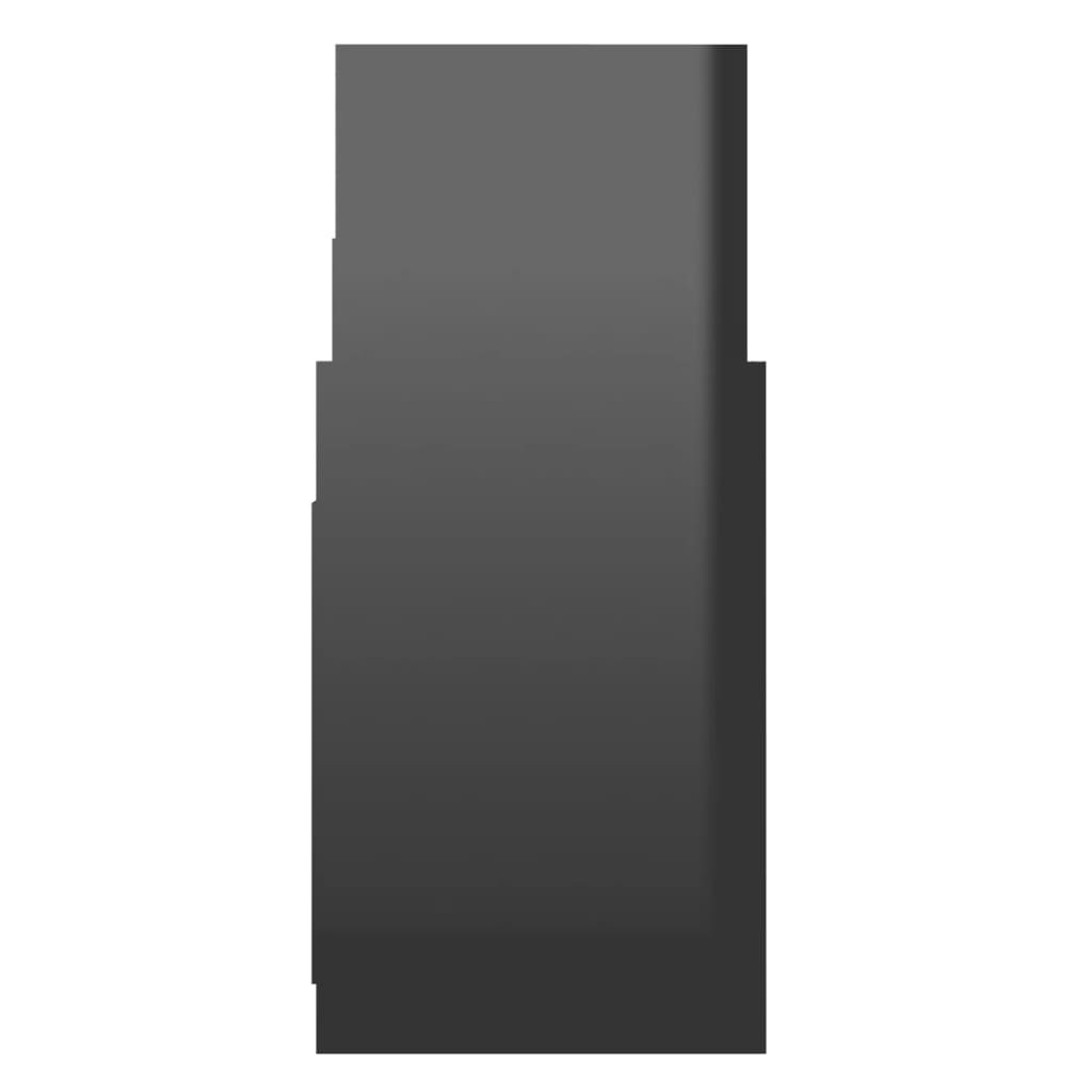 Glänzender schwarzer Seitenschrank 60x26x60 cm agglomeriert