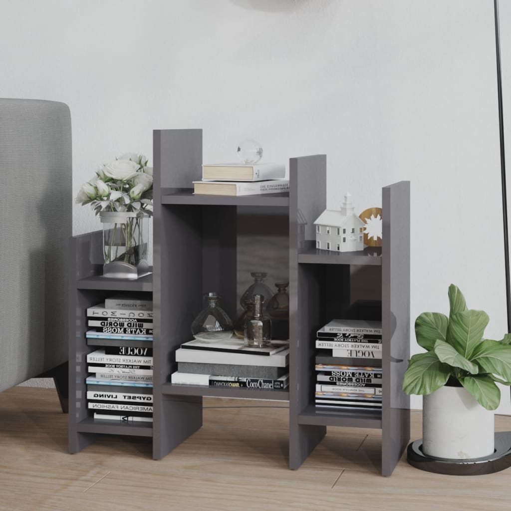 Brilliant gray side cabinet 60x26x60 cm agglomerated