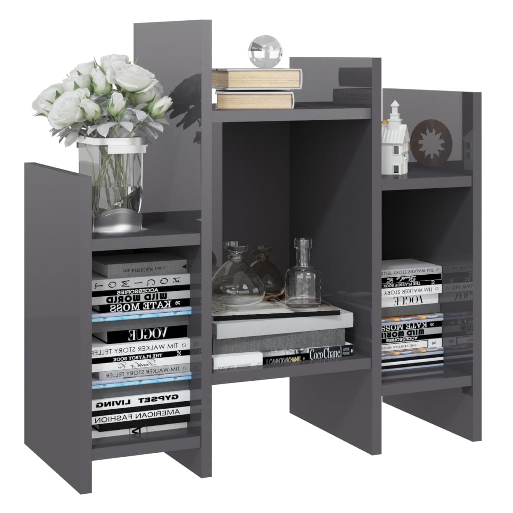 Brilliant gray side cabinet 60x26x60 cm agglomerated