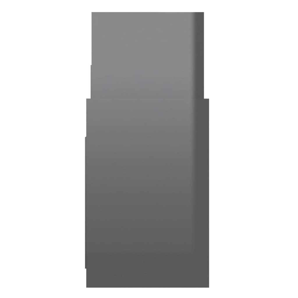 Cabine laterale grigio brillante 60x26x60 cm agglomerato