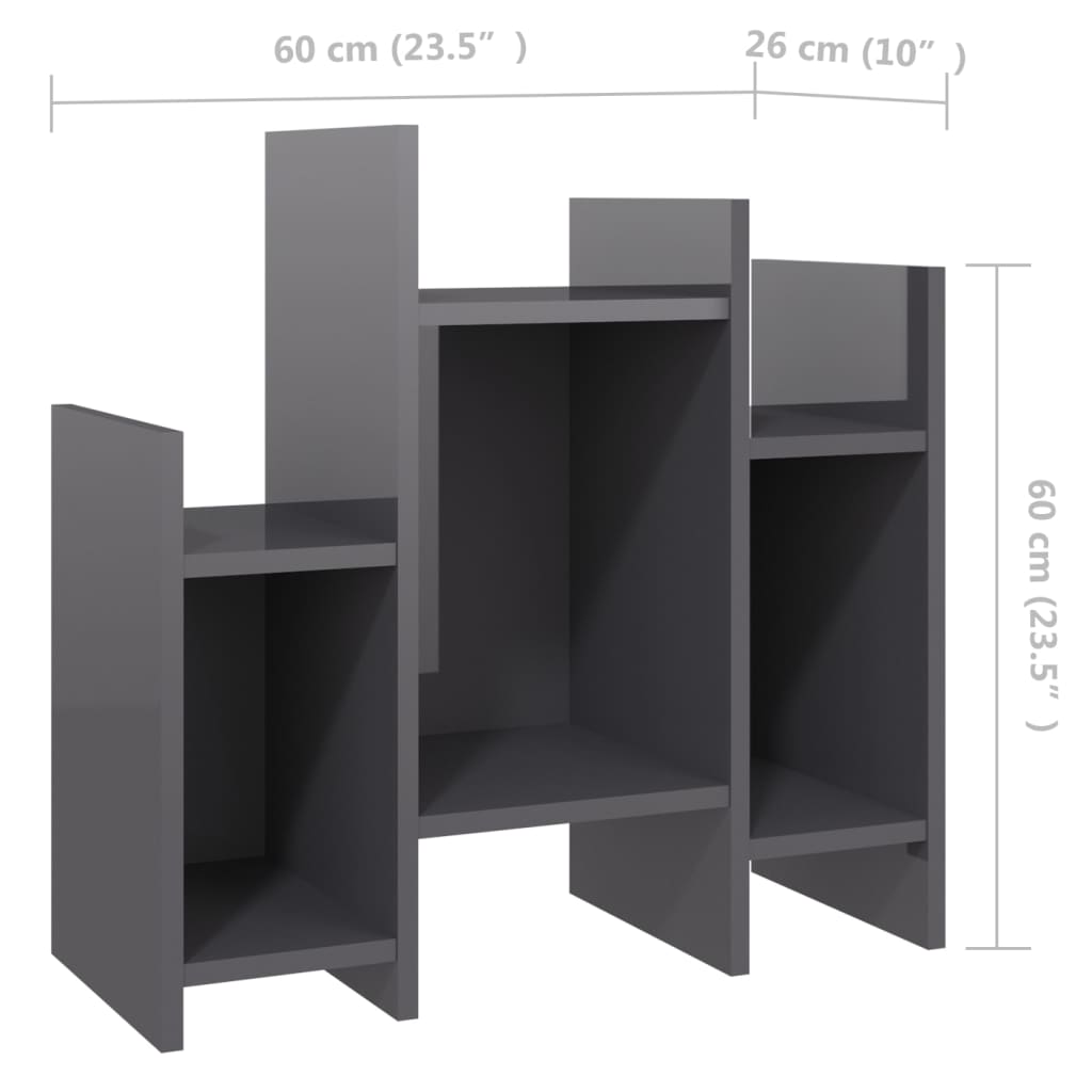 Brilliant gray side cabinet 60x26x60 cm agglomerated