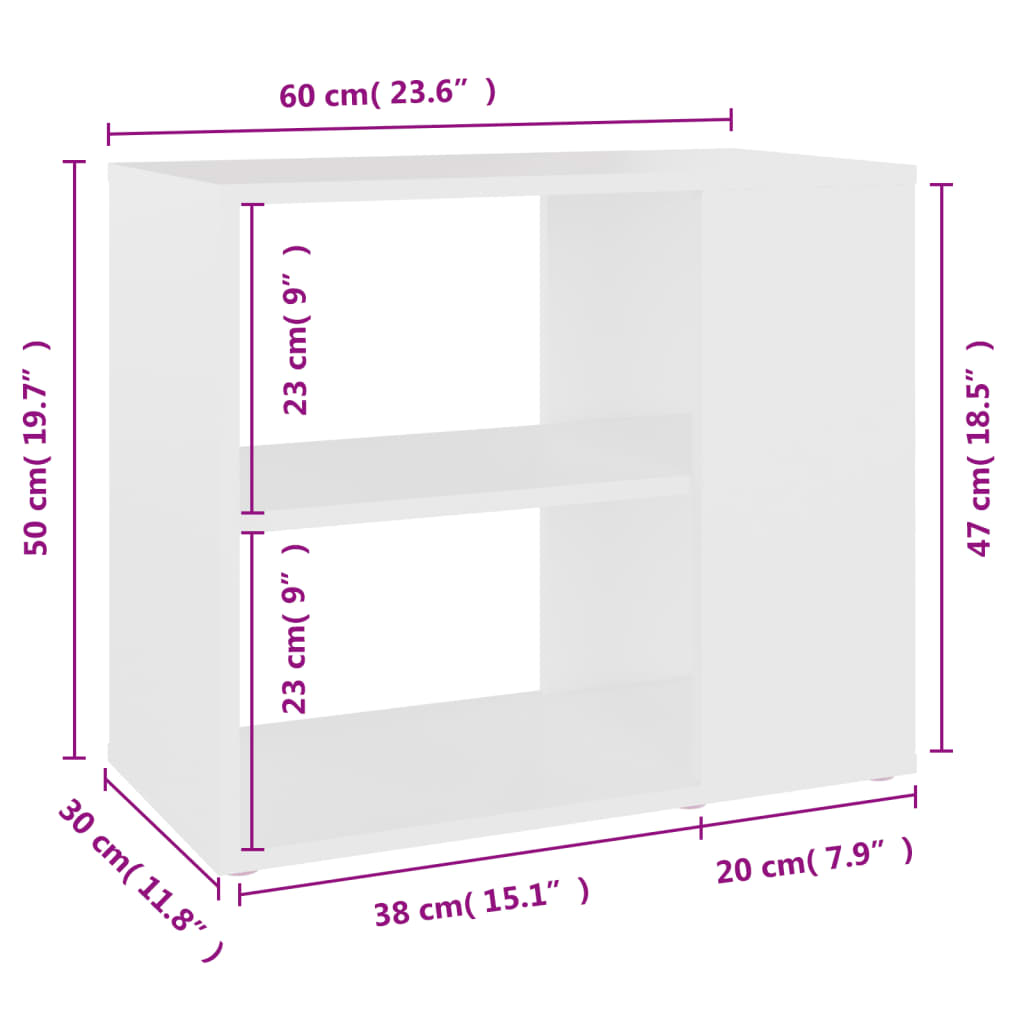 White side cabinet 60x30x50 cm agglomerated