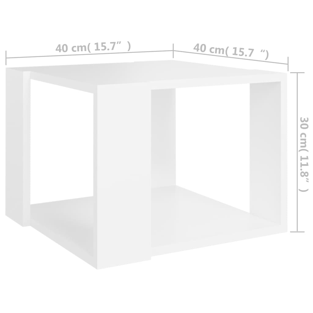 White coffee table 40x40x30 cm engineering wood