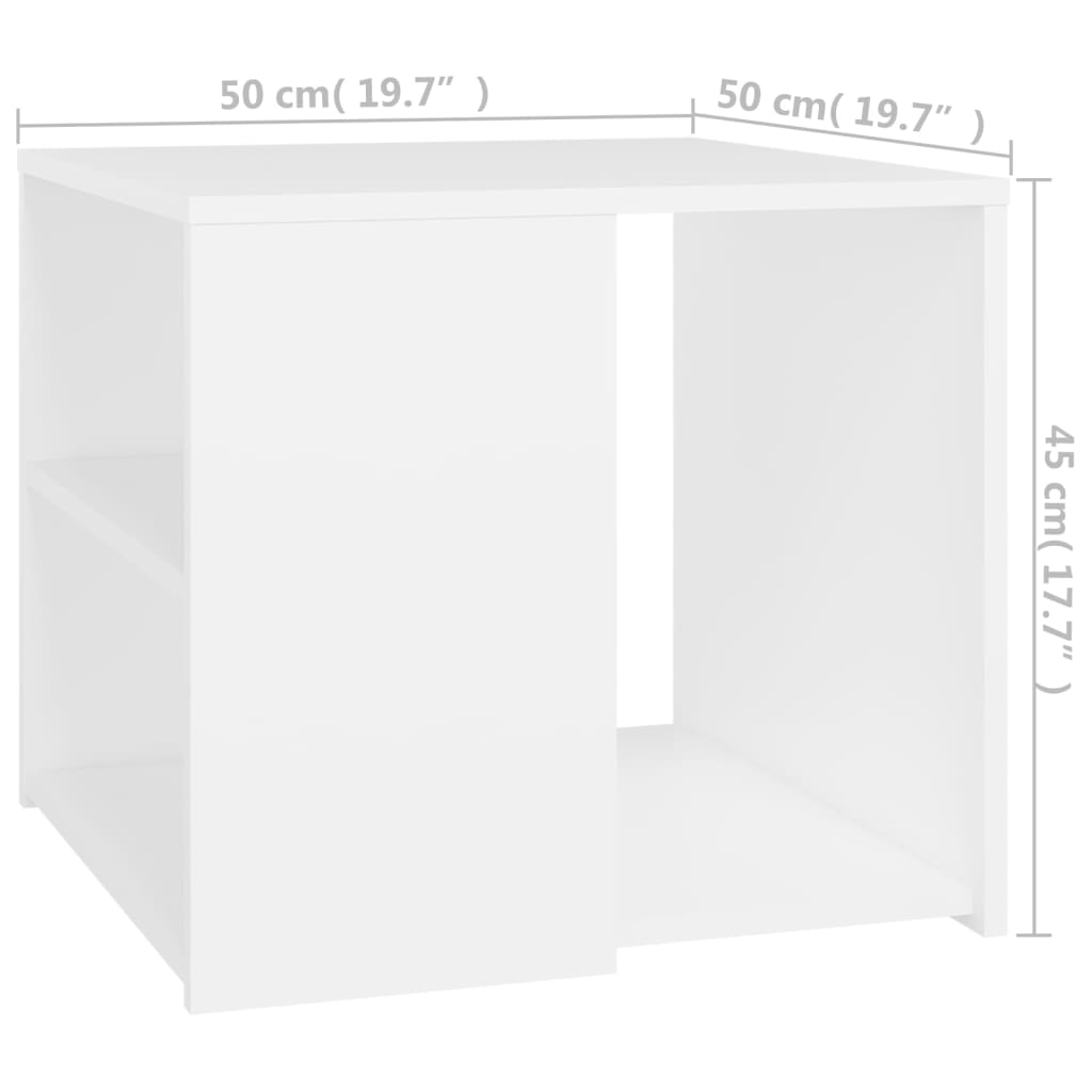 Weißer Seitentisch 50x50x45 cm agglomeriert