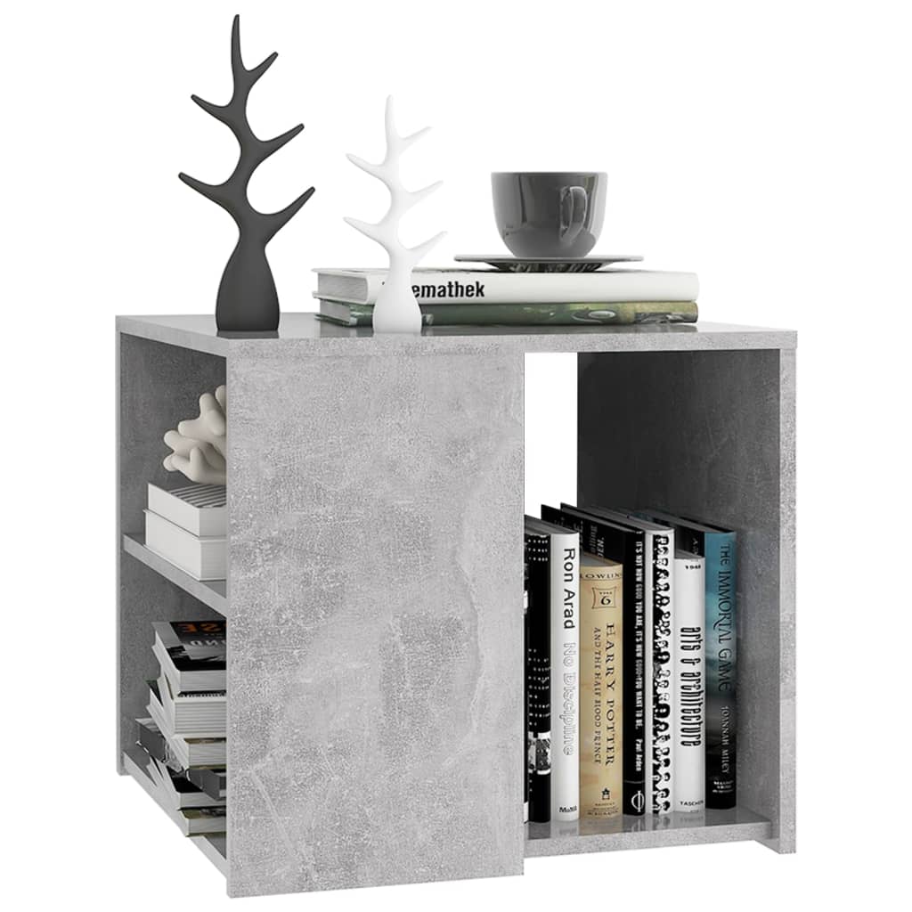 Tavolino grigio cemento 50x50x45 cm Truciolato