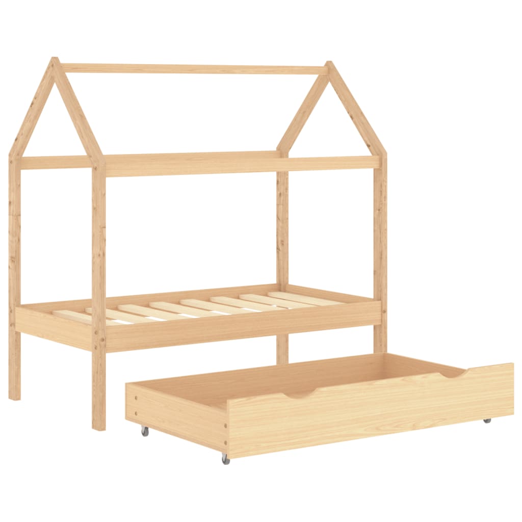 Farmetto del letto per bambini con cassetto in legno di pino solido 70x140 cm