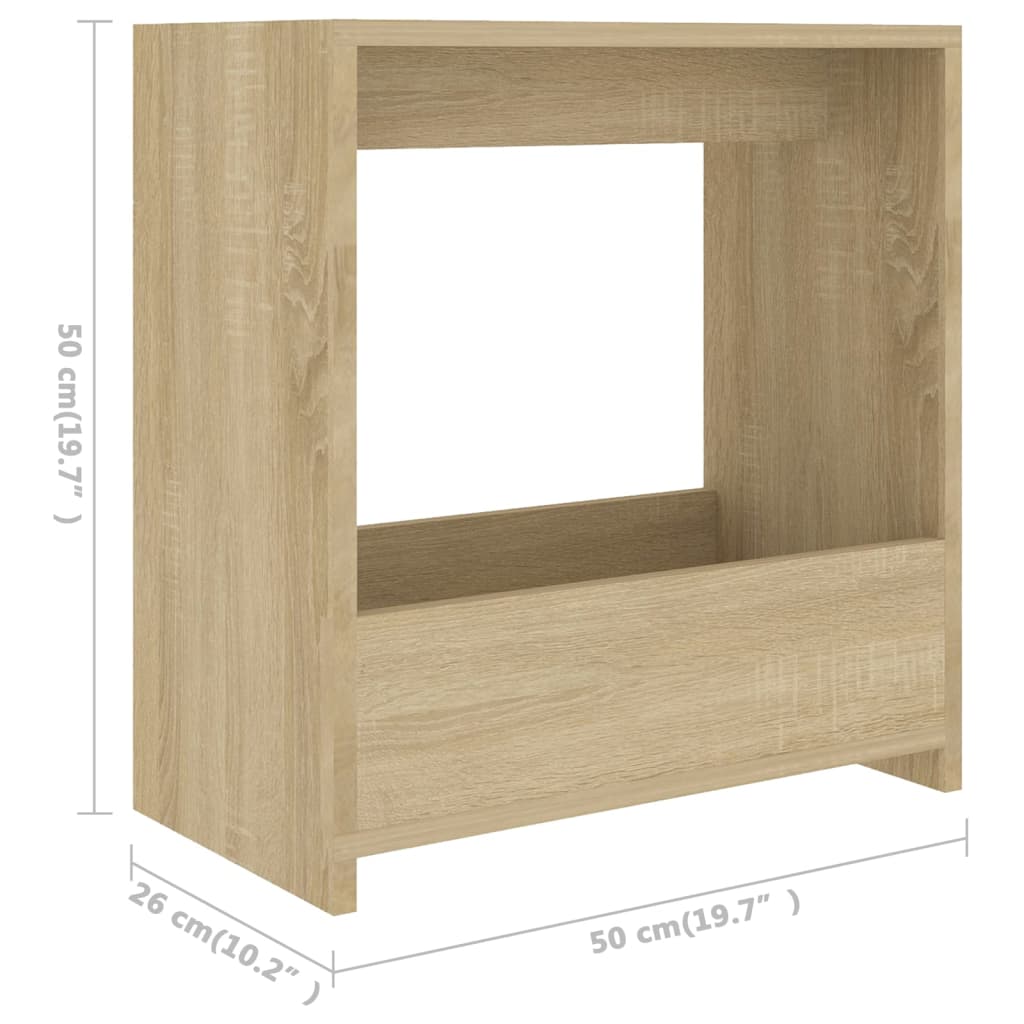 Tavolino rovere Sonoma 50x26x50 cm Truciolato