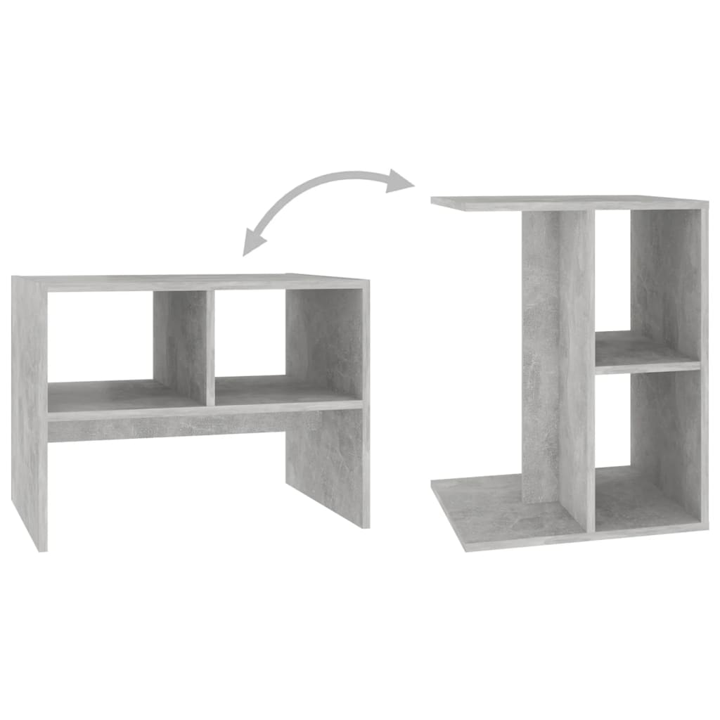Concrete gray convertible table 60x40x45 cm agglomerated