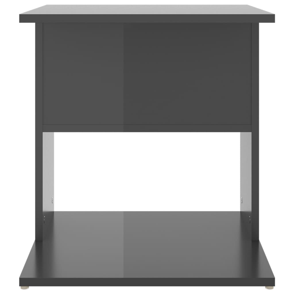 Glossy gray overtime table 45x45x48 cm agglomerated