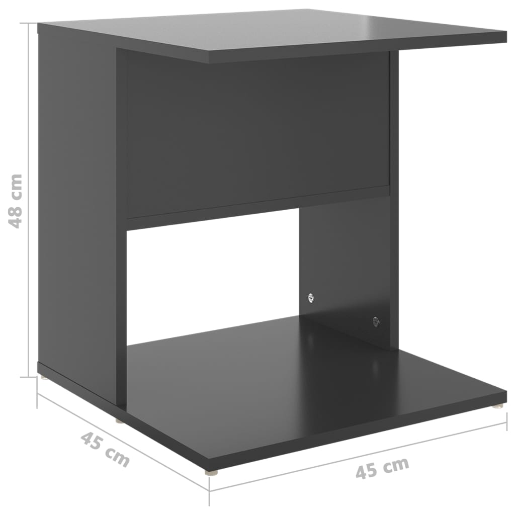 Hochglänzende graue Überstunden Tabelle 45x45x48 cm agglomeriert