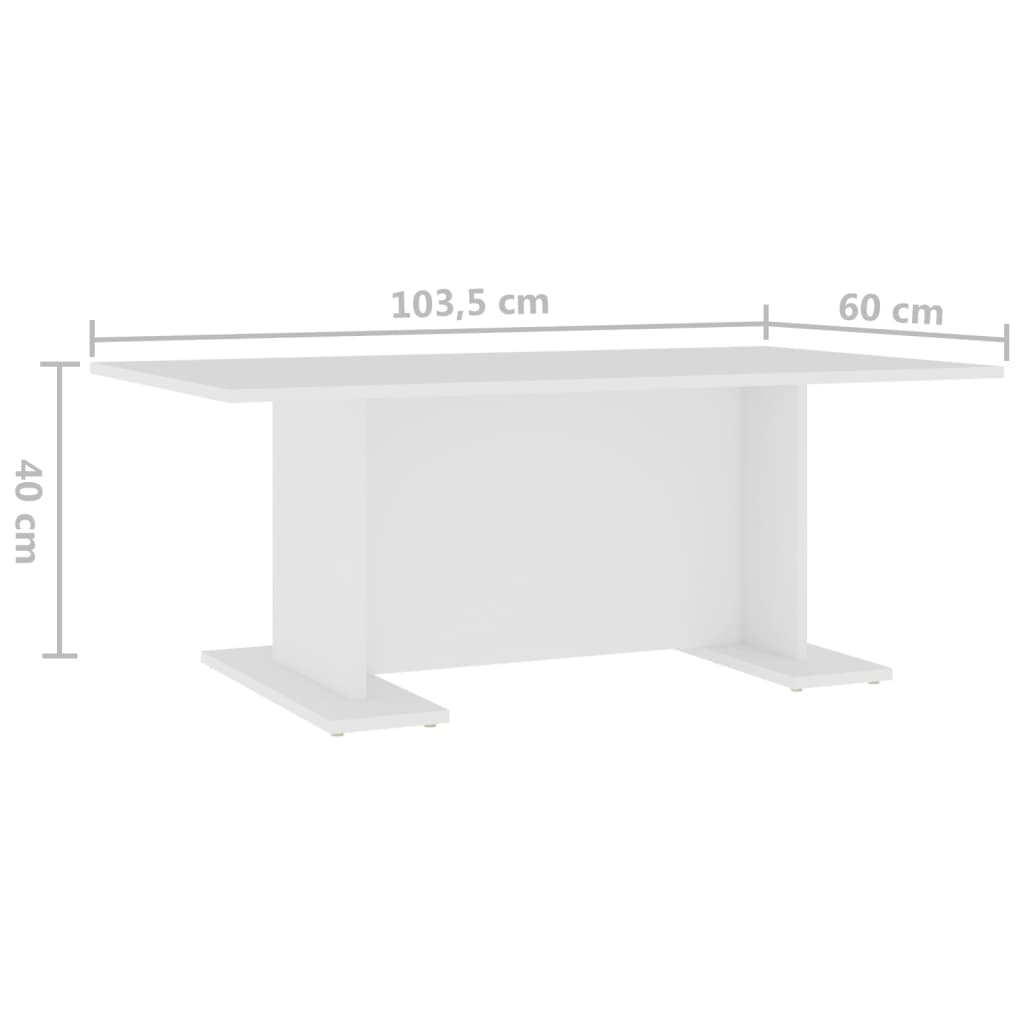Tavolino Bianco 103,5x60x40 cm Truciolato