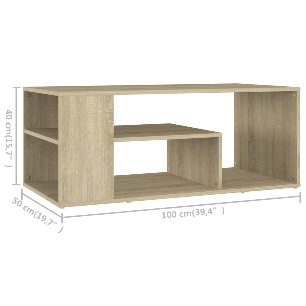 Tavolino Sonoma Oak Tavolino 100x50x40 cm agglomerato