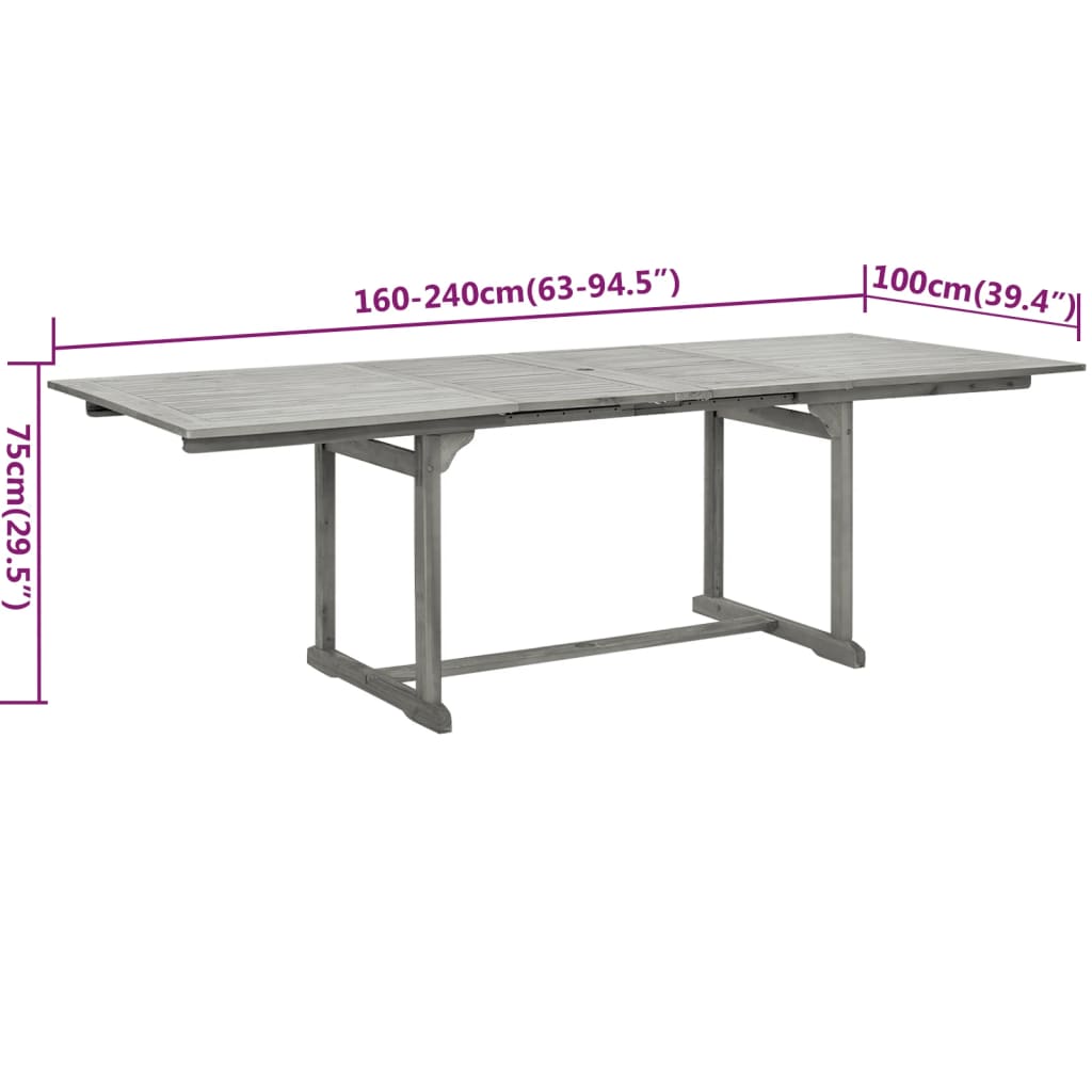 Ensemble de salle à manger de jardin 7 pcs Bois d'acacia solide