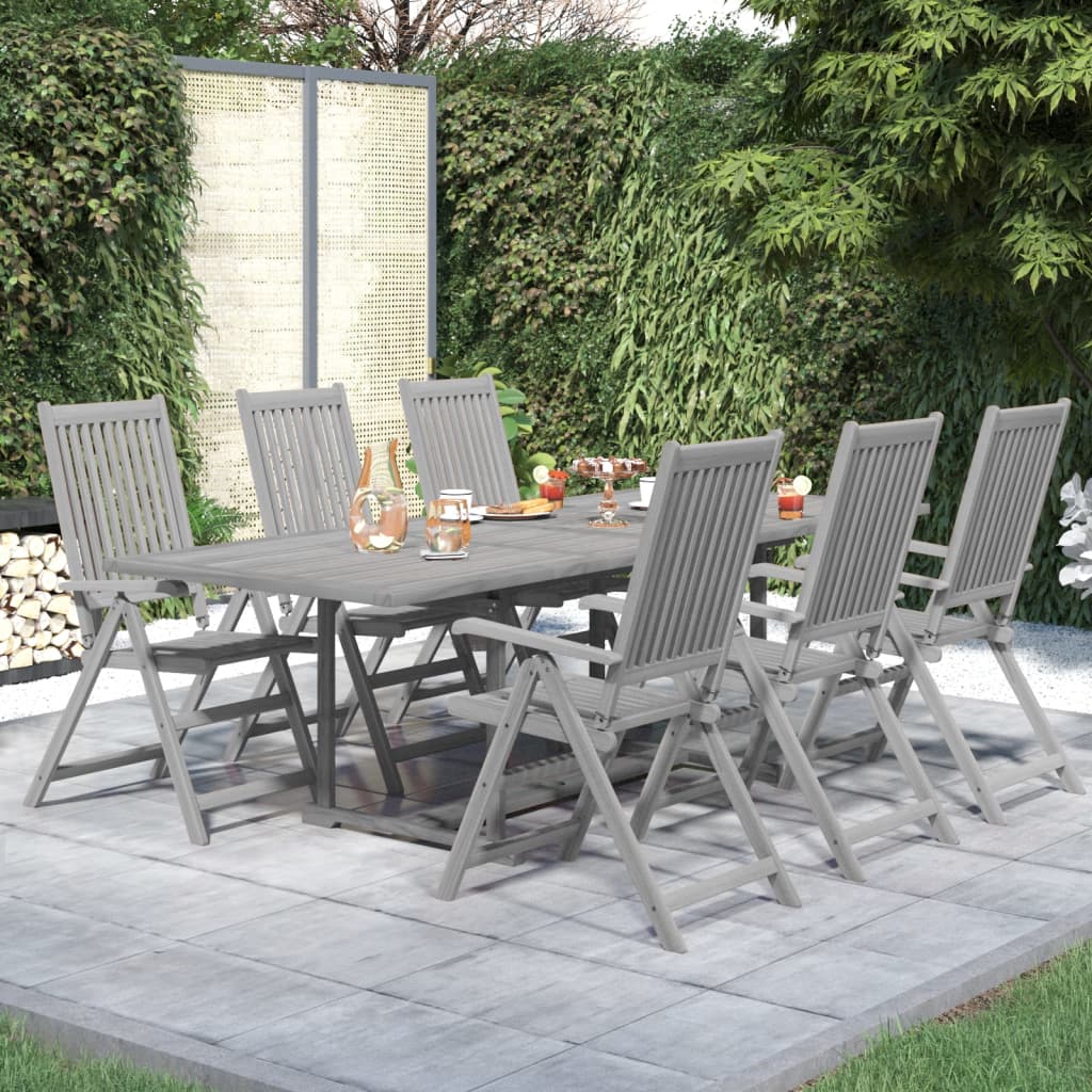 Ensemble de salle à manger de jardin 7 pcs Bois d'acacia solide