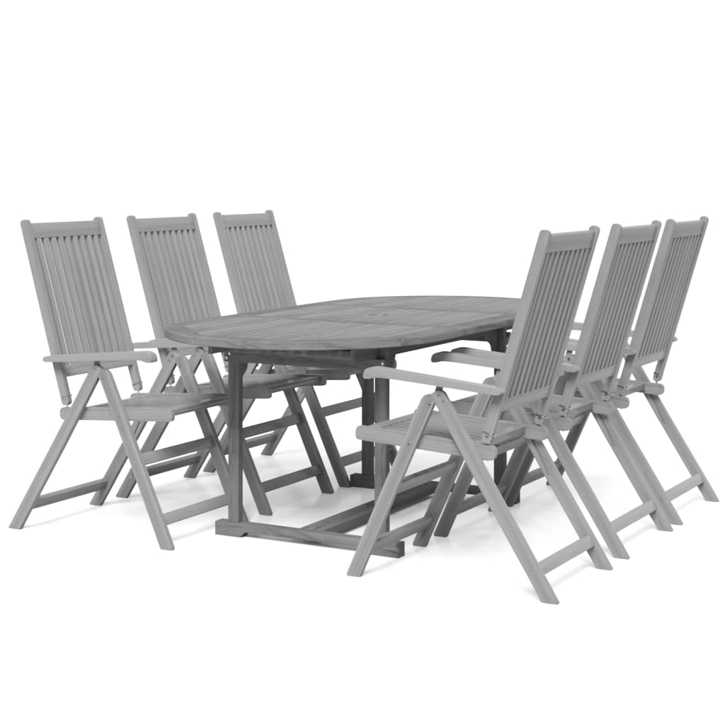 Ensemble de salle à manger de jardin 7 pcs Bois d'acacia solide