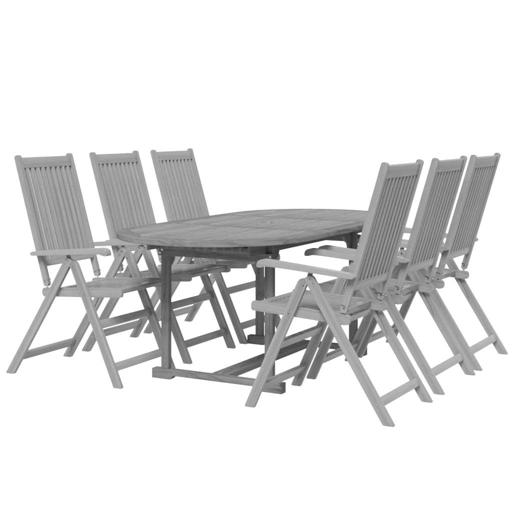 Ensemble de salle à manger de jardin 7 pcs Bois d'acacia solide